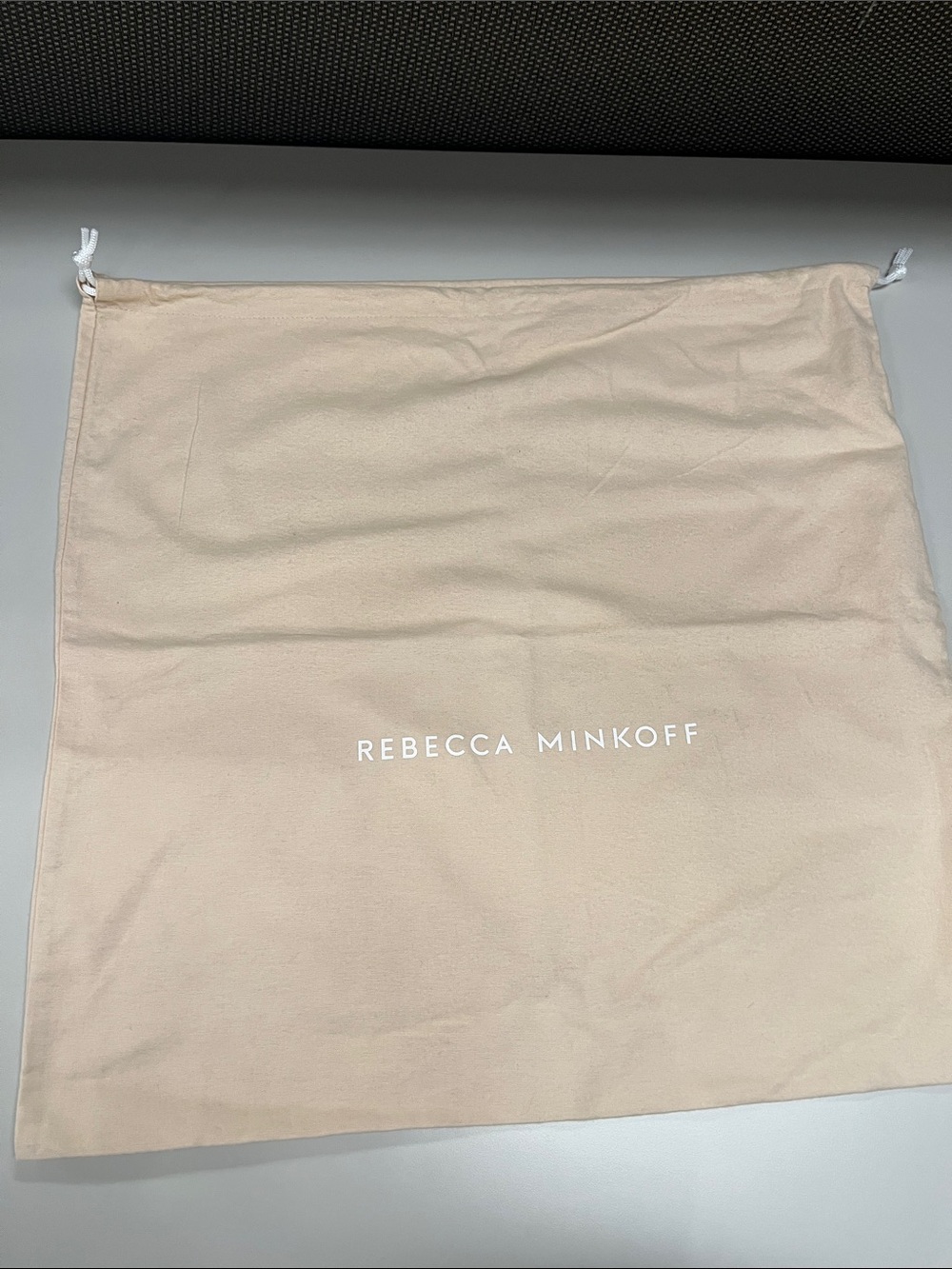 Rebecca Minkoff Large Beige / Light Peach Drawstring Flannel Dust Bag
